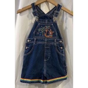 Vintage Scooby-Doo Embroidered Denim Overall‎ Shorts Size 5